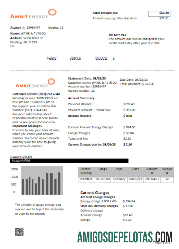 Projeto de lei de serviços públicos de energia Ambit, SCR amostra